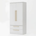 Armadio a Due Ante con Cassetti in MDF Bianco
