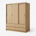 Armadio in Legno MDF con Ante Scorrevoli e Cassetti