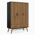 Armadio in Legno e Metallo con Ante e Cassetti 200x150x50 cm