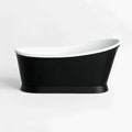 Vasca da bagno ovale in acrilico nero e bianco