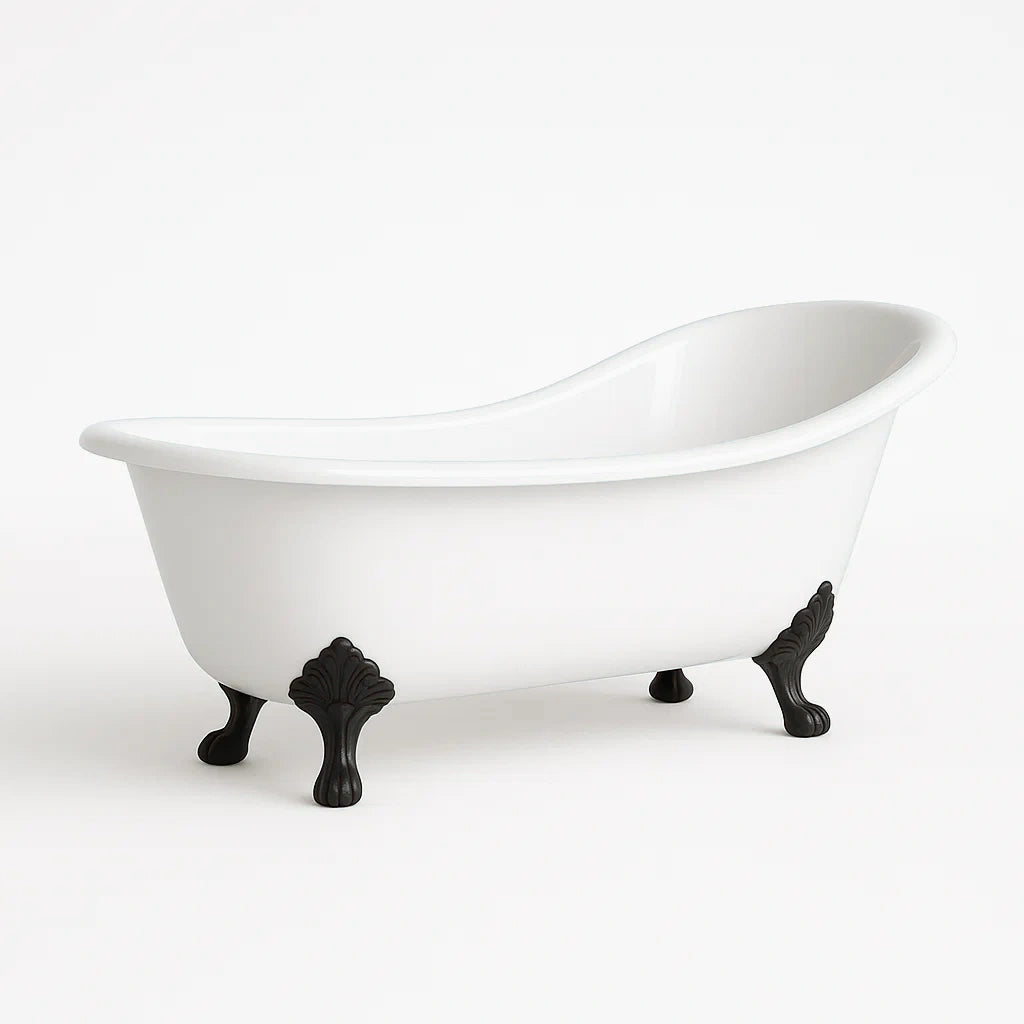 Vasca da Bagno Freestanding in Acrilico con Piedini Neri
