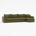 Divano angolare in tessuto con chaise longue Verde