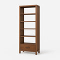 Libreria alta in legno di quercia con cassetto 5 ripiani 180x60x30 cm