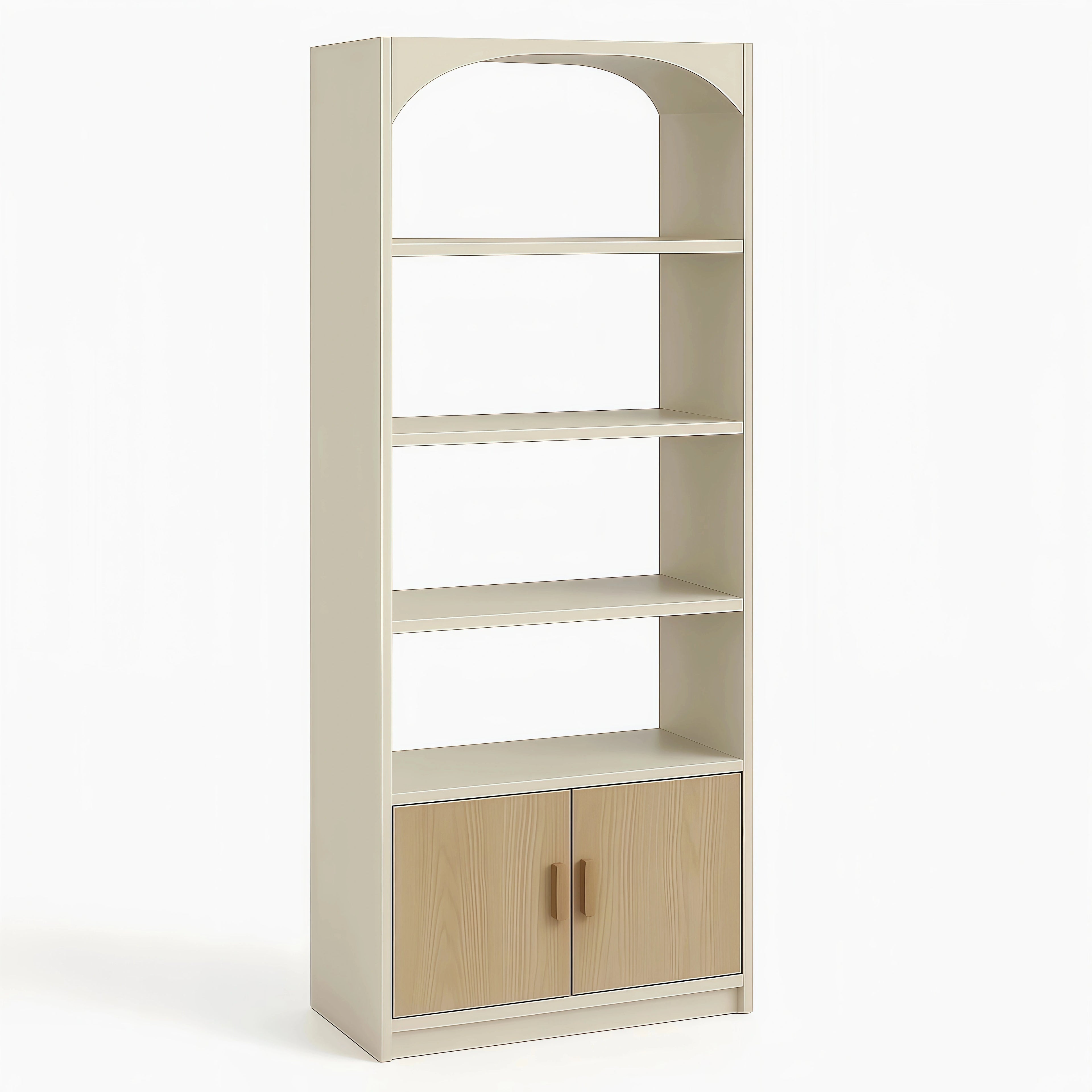 Scaffale libreria in legno MDF e laminato 180x80x30 cm Beige e Legno naturale