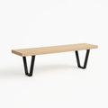 Panca in legno con gambe in metallo verniciato 140x35x45 cm