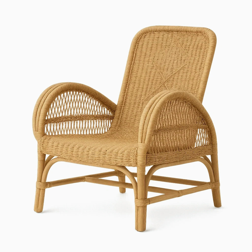 Poltrona in Rattan Naturale Intrecciato