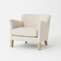 Poltrona in Tessuto Crema con Gambe in Legno