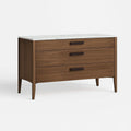 Cassettiera in Legno con Piano in Marmo 3 Cassetti