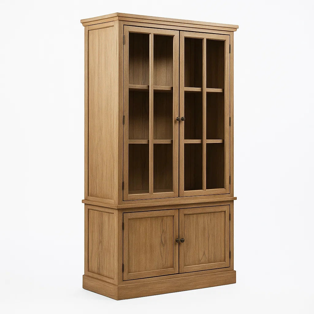 Credenza in Legno con Ante in Vetro Temperato