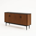 Credenza in legno noce con top nero 180 cm