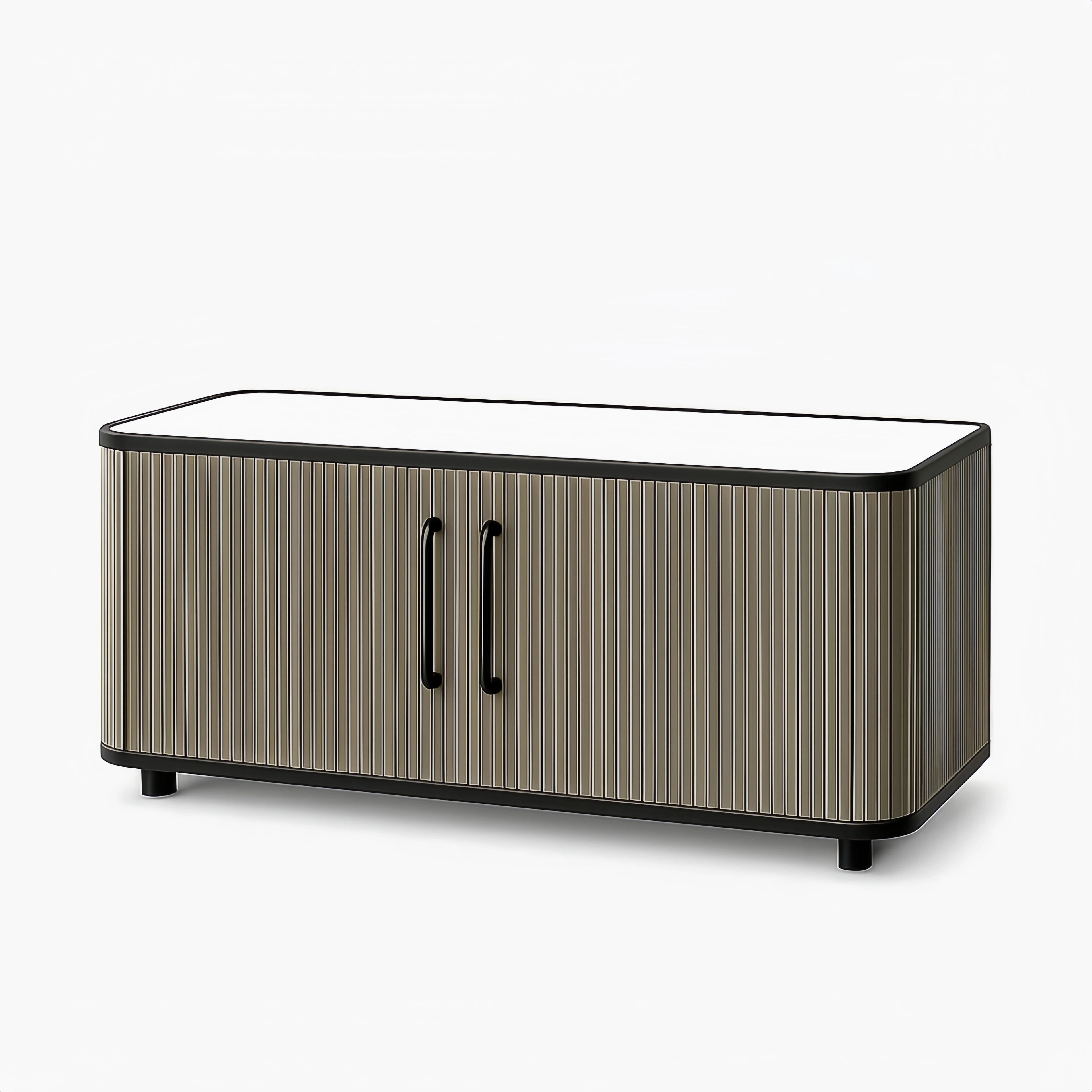 Credenza rettangolare in legno e metallo 120x40x45 cm Marrone