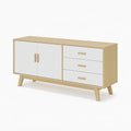 Credenza in legno con ante e cassetti bianca